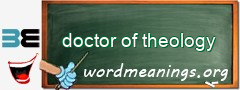 WordMeaning blackboard for doctor of theology